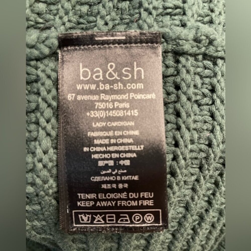 NEW Ba&sh Bash Gaspard Tweed Cardigan Jacket Vertbouteille Dark Green | sz 1 / S - Picture 11 of 12